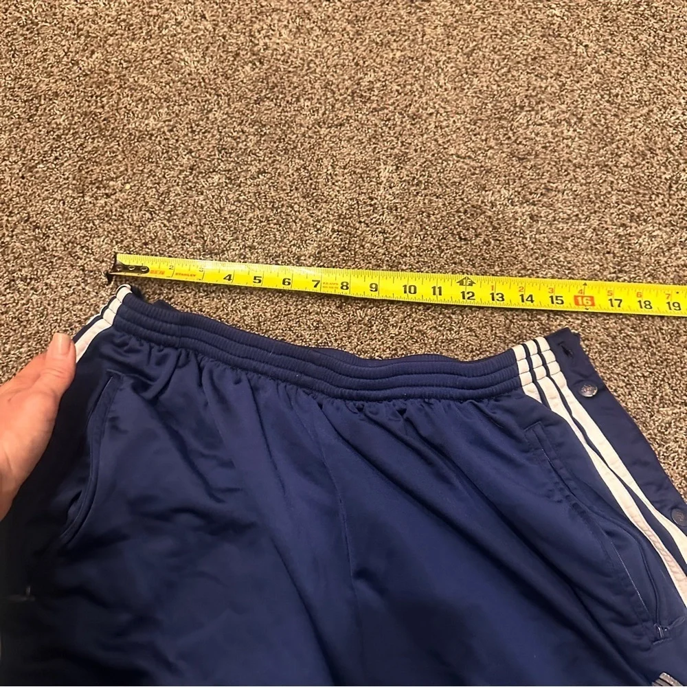 Vintage Adidas Mens Blue /White Stripe Basketball Joggers XXL Tear Away Warmups